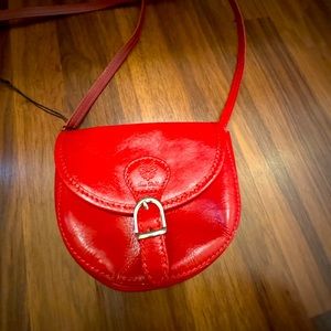 Red leather crossbody